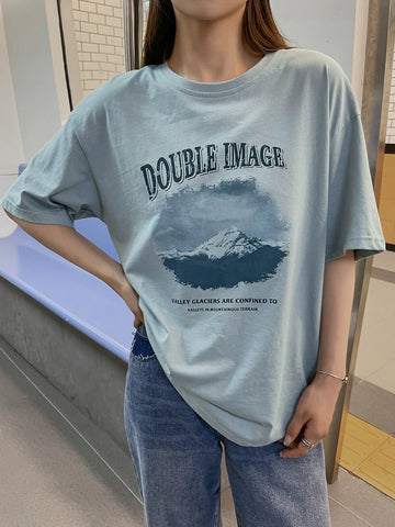 DAZY Letter Graphic Oversized Tee