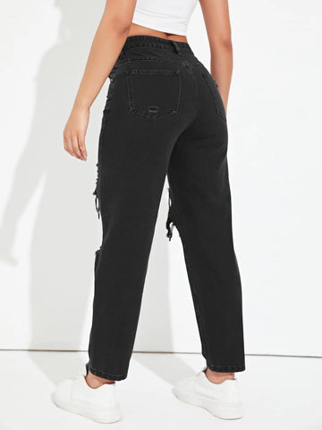 Ripped Mom Fit Jeans