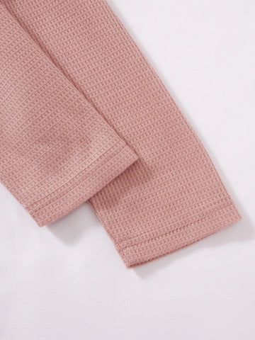 Solid Button Front Tee & Tank Top & Shorts