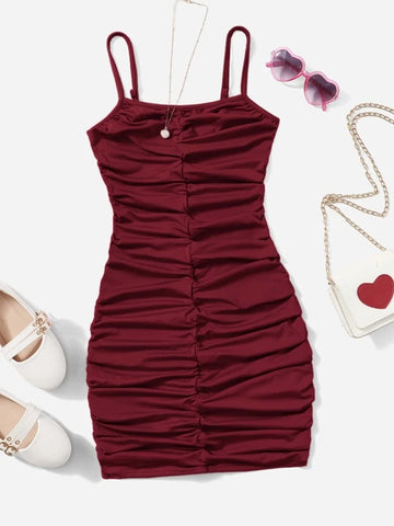 Teen Girls Ruched Cami Dress