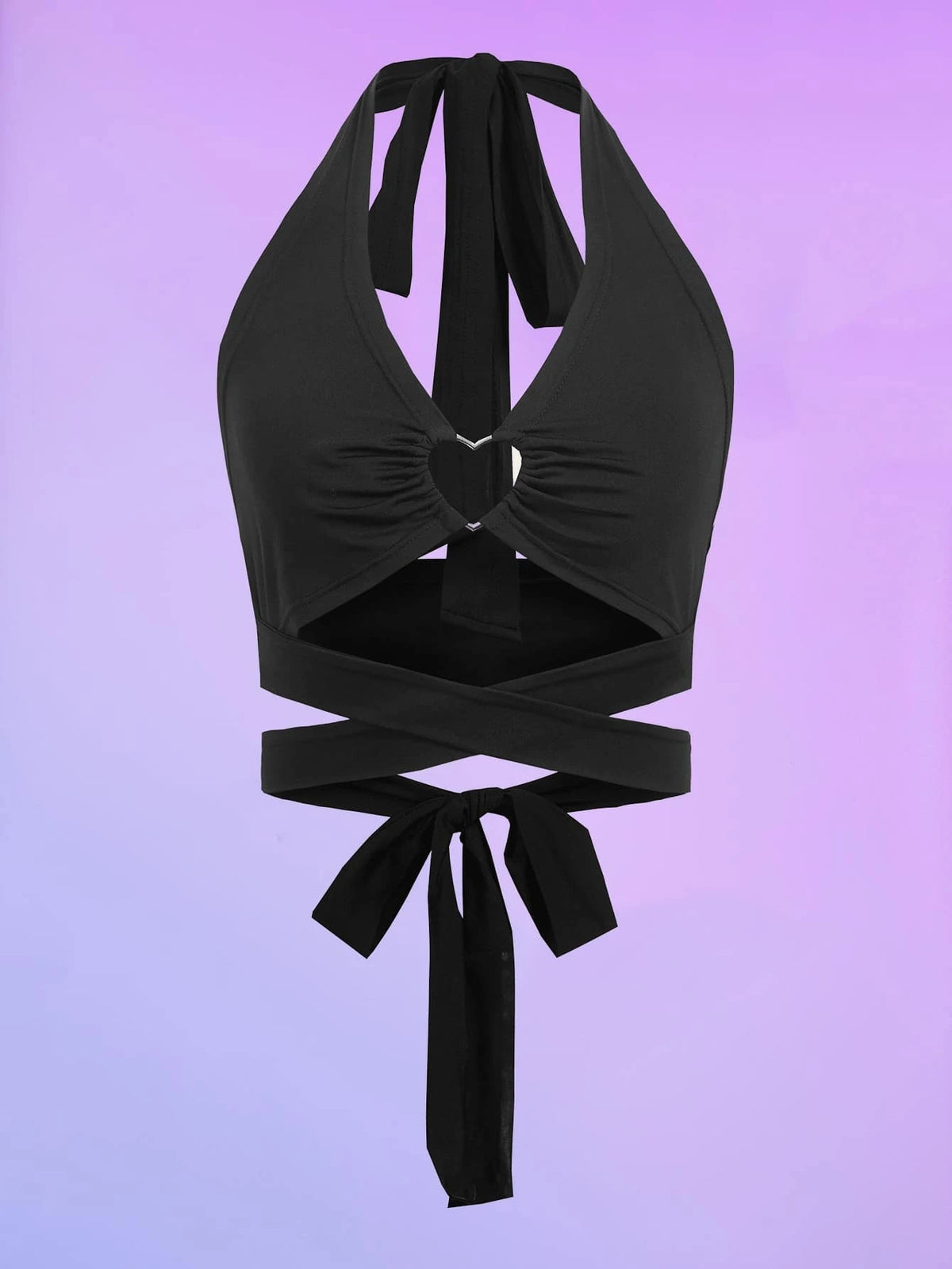 ROMWE STPL Crisscross Tie Backless Halter Top