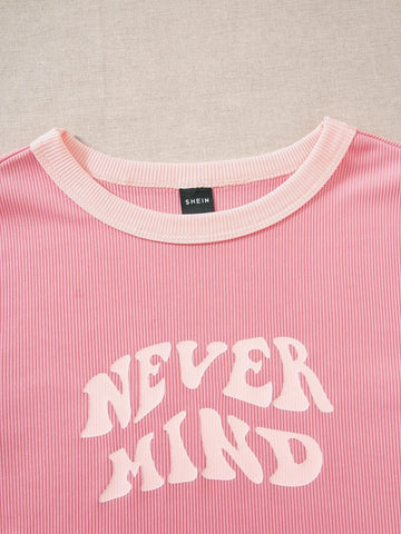 Slogan Graphic Contrast Trim Bodysuit
