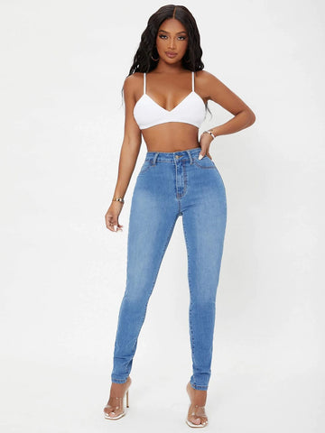 SXY High Waist Zip Fly Skinny Jeans