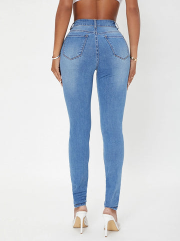SXY High Waist Zip Fly Skinny Jeans