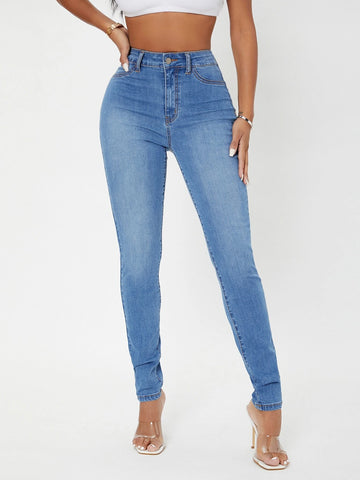 SXY High Waist Zip Fly Skinny Jeans