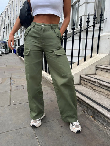 Flap Pocket Straight Leg Jeans