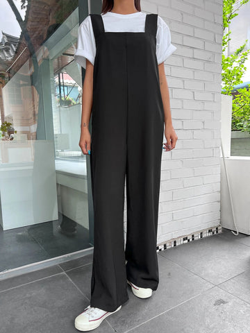 DAZY Pocket Detail Solid Overall Jumpsuit