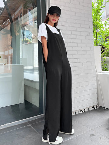 DAZY Pocket Detail Solid Overall Jumpsuit