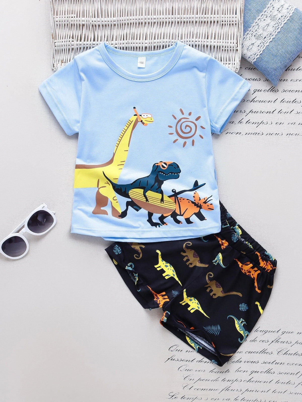 Toddler Boys Cartoon Graphic Tee & Shorts