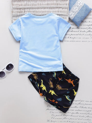 Toddler Boys Cartoon Graphic Tee & Shorts