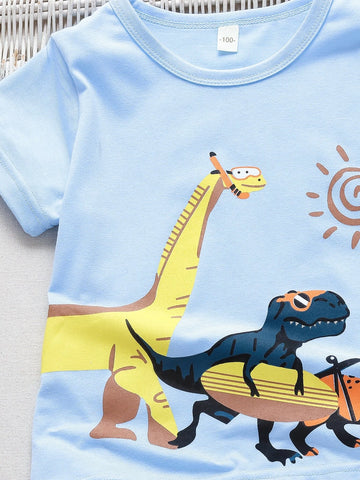Toddler Boys Cartoon Graphic Tee & Shorts