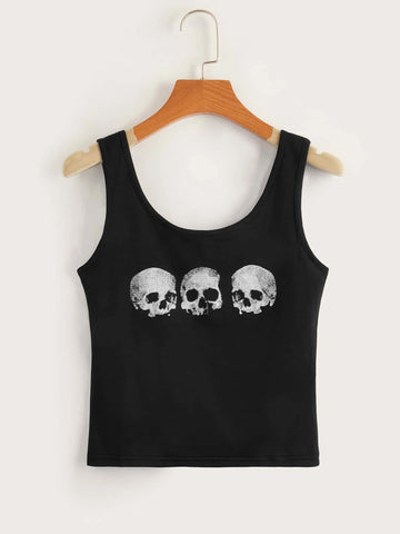 ROMWE STPL Skull Graphic Tank Top