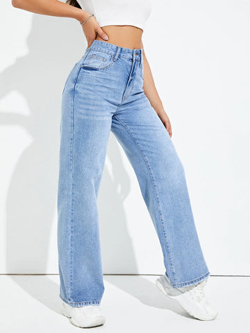 Light Wash Wide Leg Jeans