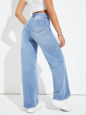 Light Wash Wide Leg Jeans