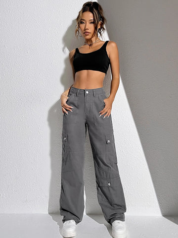 Flap Pocket Cargo Jeans