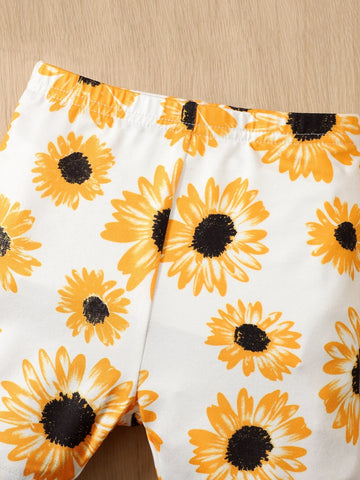 Baby Sunflower Print Cami Top & Shorts