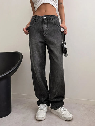 DAZY Slant Pockets Straight Leg Jeans