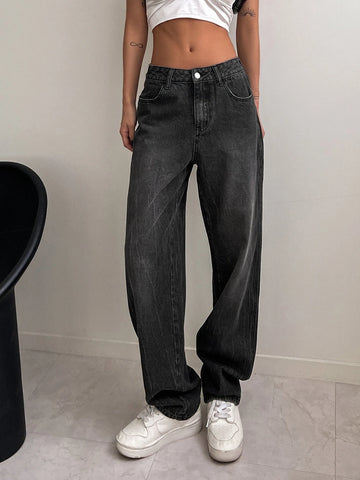 DAZY Slant Pockets Straight Leg Jeans