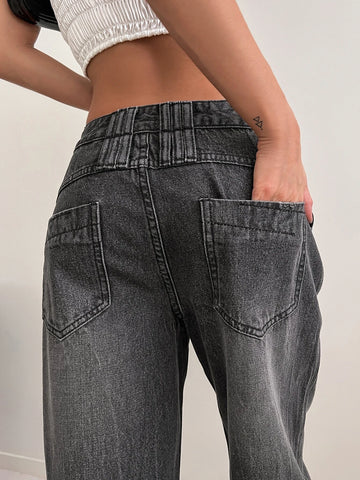DAZY Slant Pockets Straight Leg Jeans