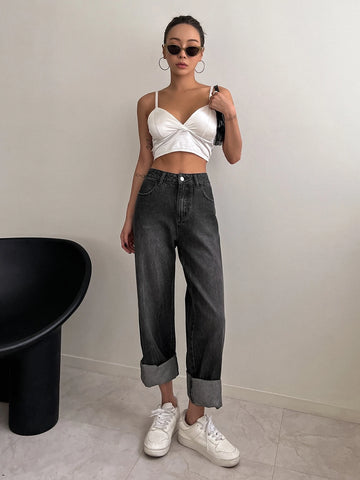 DAZY Slant Pockets Straight Leg Jeans