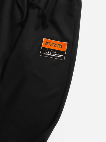 Boys Slogan Graphic Tee & Drawstring Waist Sweatpants