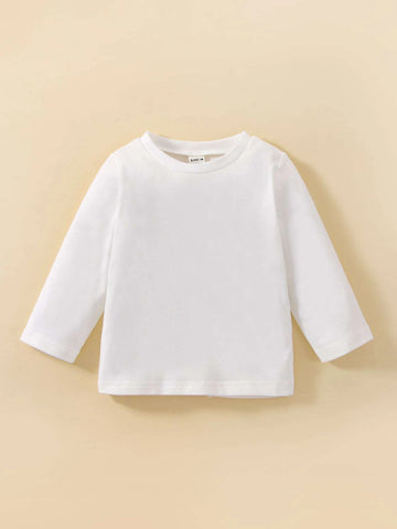 Baby 2pcs Solid Round Neck Tee