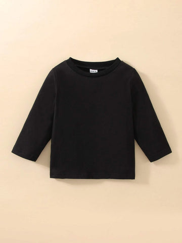 Baby 2pcs Solid Round Neck Tee