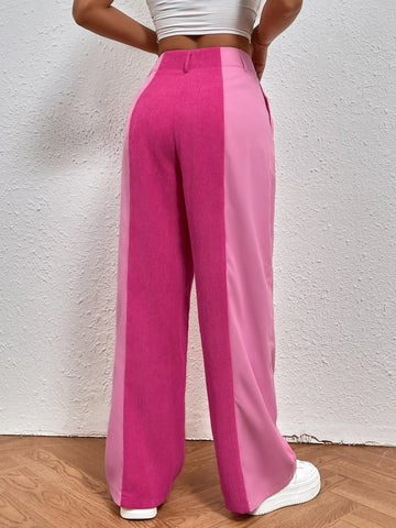 Two Tone Straight Leg Pants