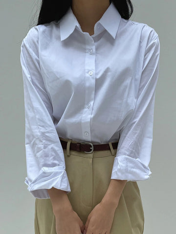 DAZY Solid Button Front Shirt