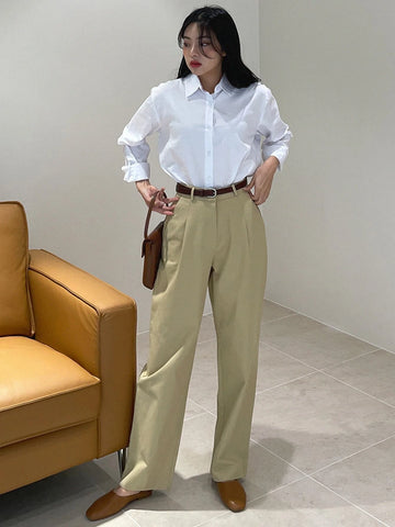 DAZY Solid Button Front Shirt