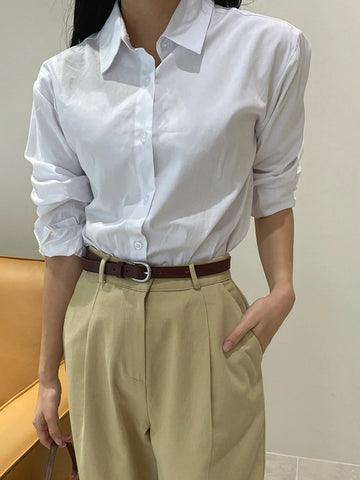 DAZY Solid Button Front Shirt
