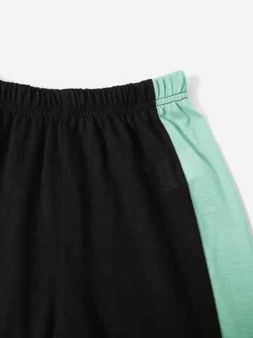 Boys Letter Graphic Colorblock Tee & Shorts