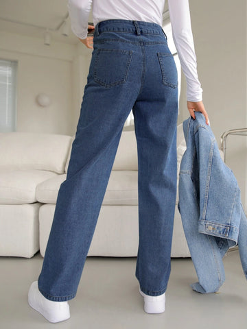 DAZY High Waisted Straight Leg Jeans