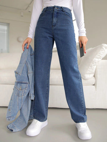DAZY High Waisted Straight Leg Jeans