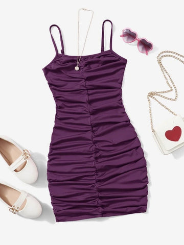 Teen Girls Ruched Cami Dress