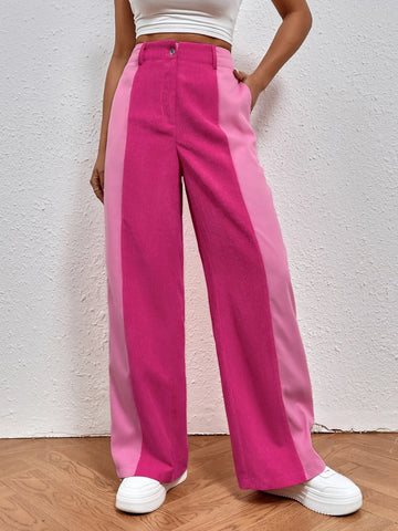 Two Tone Straight Leg Pants