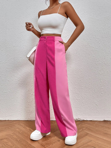 Two Tone Straight Leg Pants