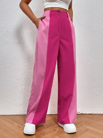 Two Tone Straight Leg Pants