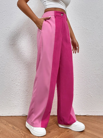 Two Tone Straight Leg Pants