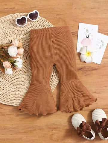 Baby Lettuce Trim Flare Leg Pants