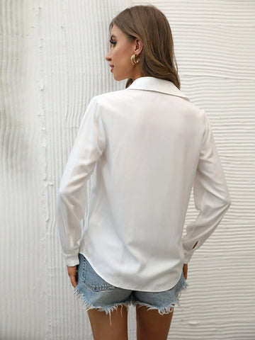 Solid Button Up Shirt