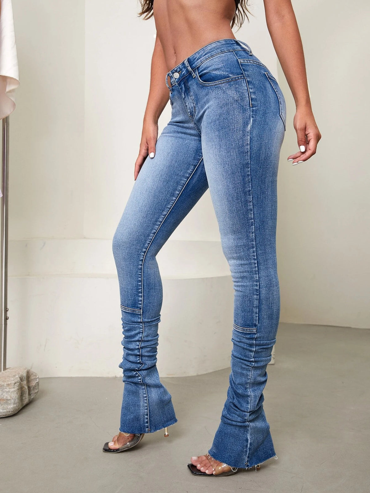 Raw Cut Stacked Jeans