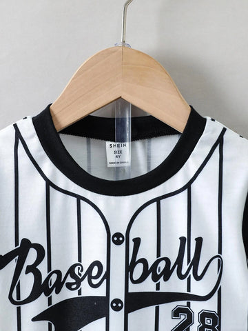 Toddler Boys Striped & Letter Graphic Tee & Shorts