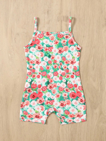 Baby Allover Floral Print Cami Romper