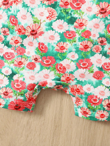 Baby Allover Floral Print Cami Romper