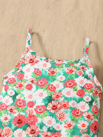 Baby Allover Floral Print Cami Romper