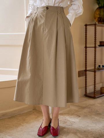 DAZY High Waist Plicated Detail Skirt