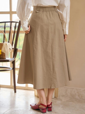 DAZY High Waist Plicated Detail Skirt