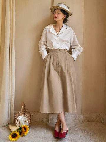 DAZY High Waist Plicated Detail Skirt