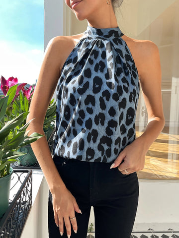 Tie Back Leopard Top